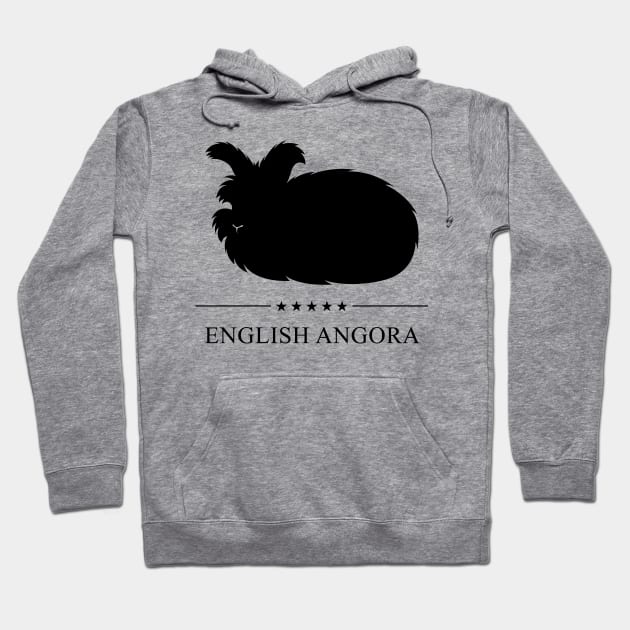 English Angora Rabbit Black Silhouette Hoodie by millersye